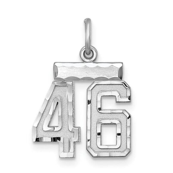 Sterling Silver, Varsity Collection, Small D/C Pendant, Number 46 - Picture 1 of 3